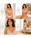 T.T. Women Desire Printed Bra PO3 White-Orange-Skin