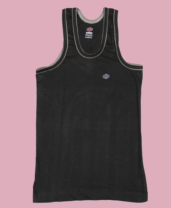 T.T. Kids Titanic Piping Dyed Vest Pack Of 3 Black-Sky-Brown