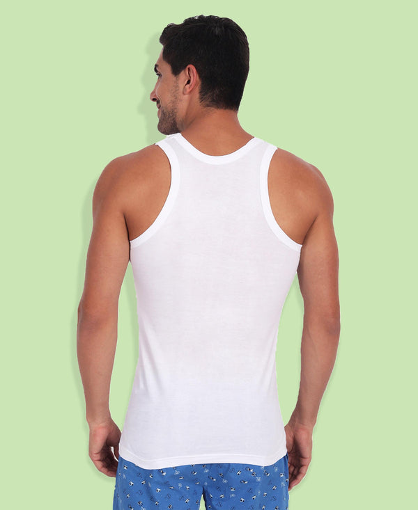T.T. MenSuper Combed Cotton G-Vest Pack Of 3 White