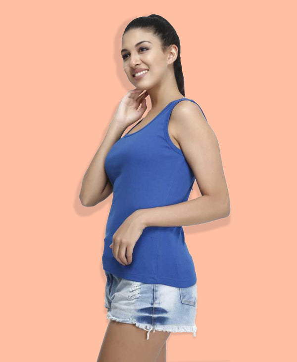 T.T. Womens Desire Cotton Spandex Tanktop Royal Blue