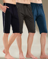 T.T. Men Regular Fit Poly Jersey Capri With Side Piping Pack Of 3-Airforce-Anthra-Navy