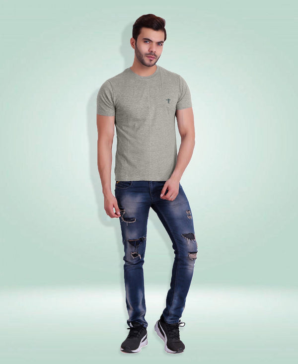 T.T. Cool Men Grey Heather Mã©Lange T-Shirt