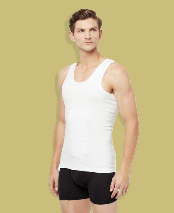T.T. Men Interlock Vest Sleeveless Pack Of 4 White