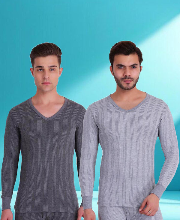 T.T. Men Top Thermal Anthra - Grey Melange (Pack Of 2)