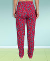 HiFlyers Women Comfort Fit Rose & Blue Printed Cotton Pyjama