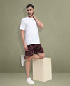 T.T. Men Regular Fit Cotton Polyster Printed Short With Zip Pocket Pack Of 1-Maroon