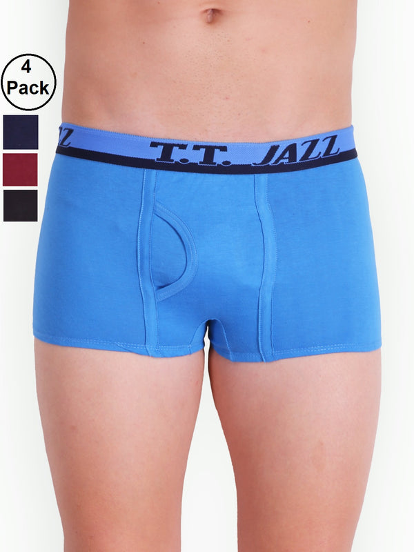 T.T. Men Jazz Mini Trunk Pack Of 4 Assorted Colors