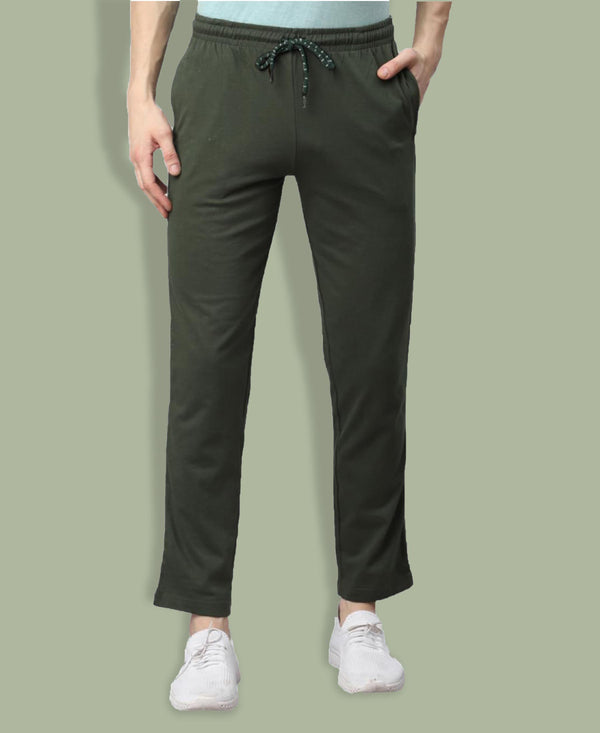 T.T. Men|Cotton Trackpant With Zipper Pocket|Regular Fit|Elastic Waist With Drawstring, Ultra Soft Stretch Fabric – Gym, Sports & Casual Wear With Side Piping||Olive