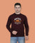 Hiflyers Men|Regular Fit|Chest Printed Cotton Fleece|Soft Stylish Casual Winter Wear Sweatshirt|Wine-P19