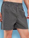 HiFlyers Men Regular Fit Checked Super Combed Cotton Woven Boxer Short Pack Of 1 Black