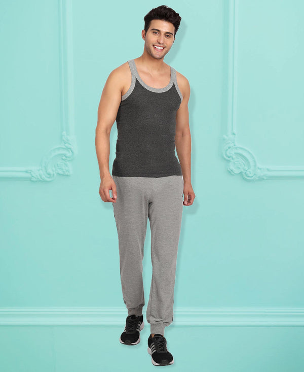 T.T. Men Titanic Charcoal Grey Pure Cotton Gym Vest