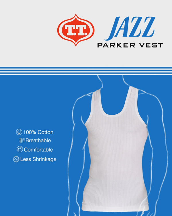 T.T. Men Jazz Parker100% Cotton Vest (Pack Of 4)