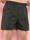 HiFlyers Men Regular Fit Checked Super Combed Cotton Woven Boxer Short Pack Of 1 Olive