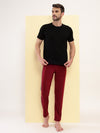 T.T. Men'S Poly Jersey Cut & Sew Trackpant -Maroon
