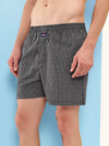 HiFlyers Men Regular Fit Checked Super Combed Cotton Woven Boxer Short Pack Of 1 Black