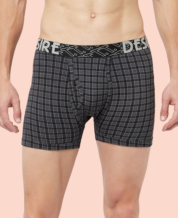 T.T. Mens Desire Printed Long Top Elastic TrunkPack Of 3 Black-Navy-Maroon