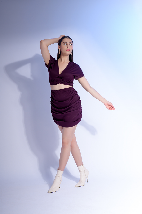 Violet ikat print co ord set