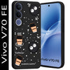 Mobielectro Cute Fun Cartoon 3DBear Coffee Case for Vivo V70 FE - Black