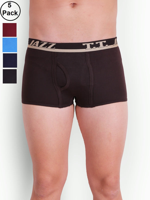 T.T. Men Jazz Mini Trunk Pack Of 5 Assorted Colors