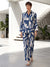 Blue abstract flow co ord