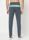 HiFlyers Mens Anthra-Green Slim Fit Cut & Sew Sports Trackpant( 4 Way Strachable)