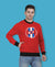 Hiflyers Men|Regular Fit|Chest Printed Cotton Fleece|Soft Stylish Casual Winter Wear Sweatshirt|Red-P16