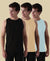 Almo Men’S Cotton Vest|Premium Melange Cotton|Regular Fit|Soft, Breathable, Fade-Resistant | Anti-Bacterial & Lightweight | Ideal For Gym/Sports Activities|Pack Of 3|Black::Tan::Ice