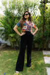 Printed crop shirt top only