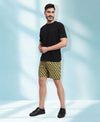 T.T. Men Regular Fit Cotton Polyster Printed Short With Zip Pocket Pack Of 1-Olive