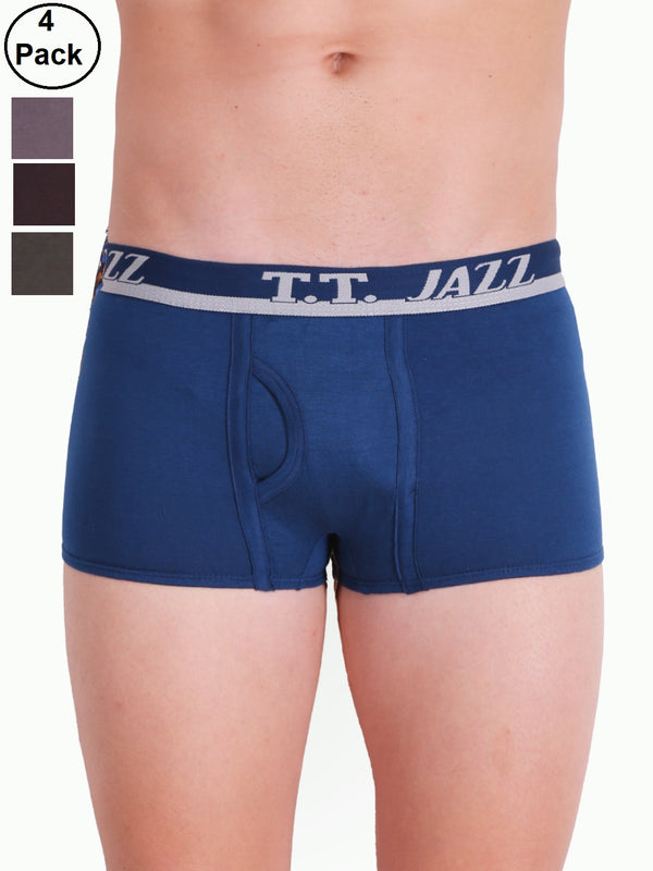 T.T. Men Jazz Mini Trunk Pack Of 4 Assorted Colors