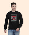 Hiflyers Men|Regular Fit|Chest Printed Cotton Fleece|Soft Stylish Casual Winter Wear Sweatshirt|Black-P2