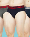 T.T. Mens Desire 100% Combed Cotton Front Open Brief Top Elastic Pack Of 3 Anthra-Navy-Teal
