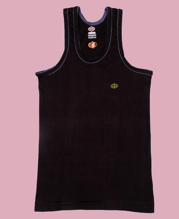 T.T. Kids Titanic Piping Dyed Vest Pack Of 3 Black-Sky-Brown