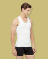 T.T. Men Interlock Vest Sleeveless Pack Of 4 White
