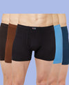 T.T. Mens Jazz Fine Long Inner Elastic TrunkPack Of 5 Black-Blue-Brown-Sky-Mustard