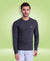 HiFlyers Men Round Neck Full Sleeve Solid Anthra T-Shirt