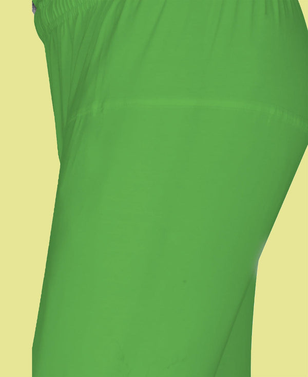 T.T. Women Solid Chudidar Cotton Lycra Cool Leggings -Emerald Green - Flourescent Green( Free Size)