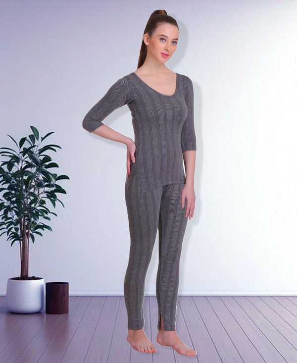 T.T. Women Top - Pyjama Set Thermal - Anthra
