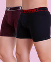 T.T. Men Desire Fine Long Trunk Pack Of 2 (Black - Maroon)