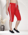 T.T. Women Solid Cotton Capri Red