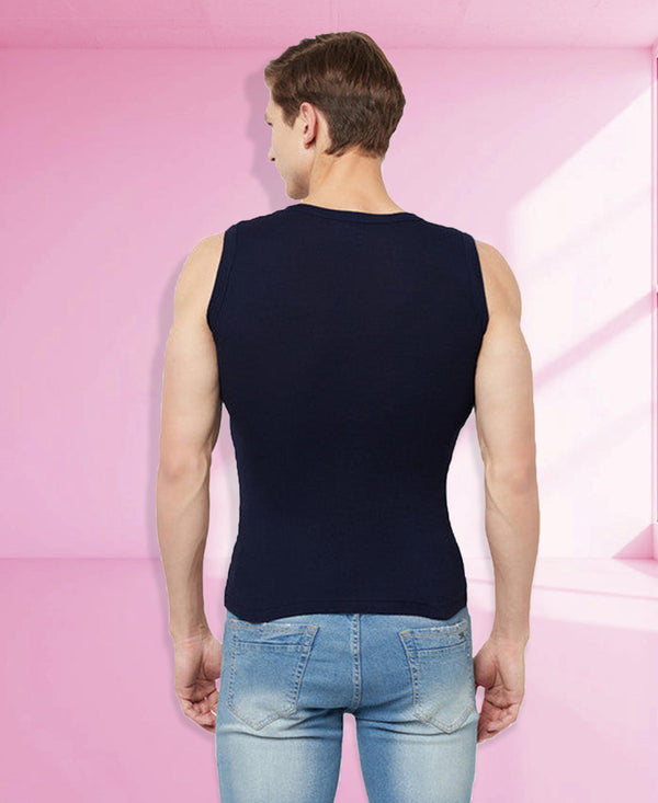 T.T. Men Designer Gym VestPack Of 2 Red-Blk-Navy-Grey