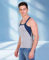 T.T. Men DesignerGym Vest Pack Of 2 Grey-Blue-Blue-Red
