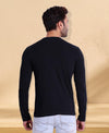 HiFlyers Men Round Neck Full Sleeve Solid Black Tshirts