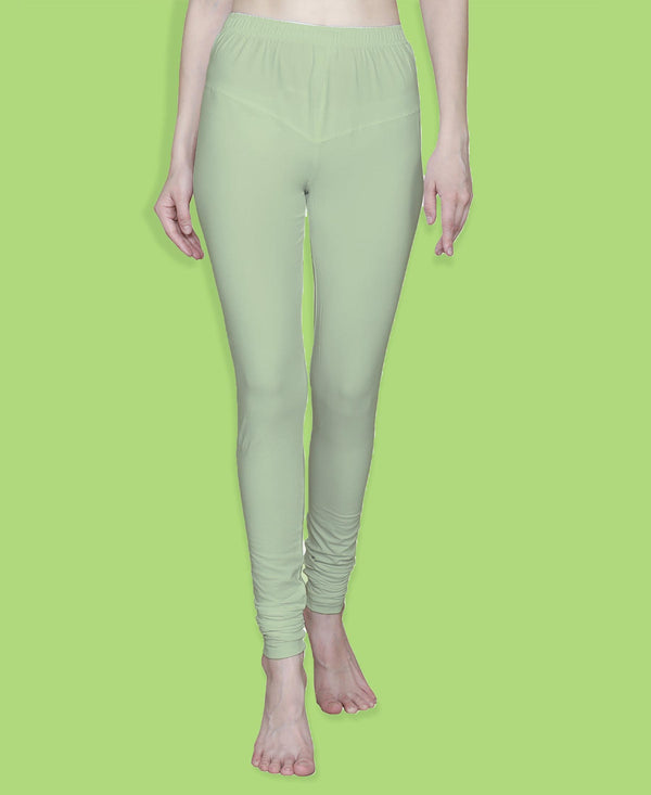 T.T. Women Solid Chudidar Cotton Lycra Cool Leggings -Cream