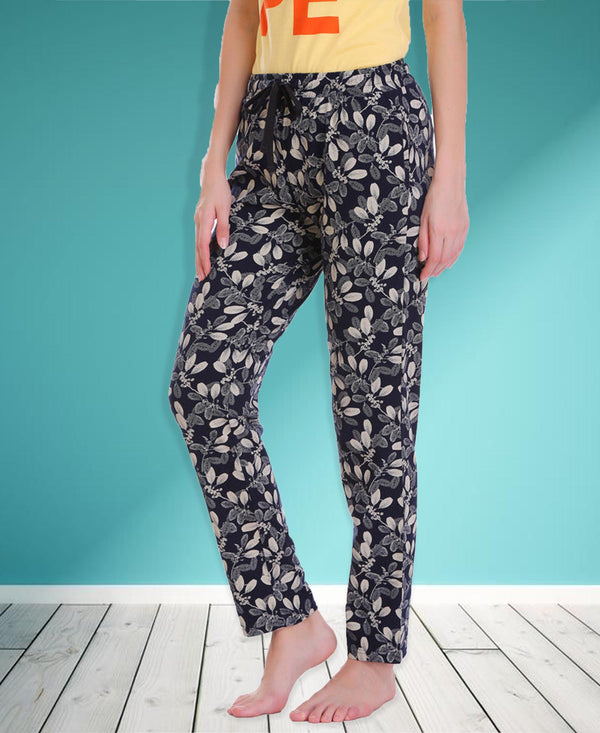 HiFlyers Women Comfort FitPrinted Cotton Pyjama Black