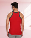 T.T. Men Titanic Pure Cotton Red Gym Vest