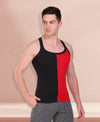 T.T. Men DesignerGym Vest Pack Of 3 Black-Red -Blue-Grey -Brown-Black