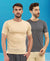 T.T. Men Slim Fit Poly Jersey Round Neck Half Sleeve T-Shirt Pack Of 2 Anthra-Skin