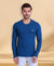 HiFlyers Men Round Neck Full Sleeve Solid Blue Tshirts