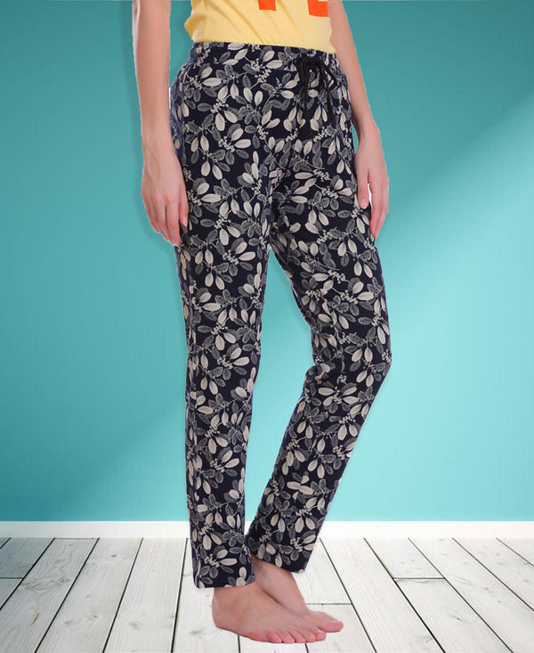 HiFlyers Women Comfort FitPrinted Cotton Pyjama Black